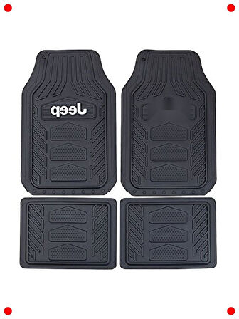 Hava Koşullarına Dayanıklı 4 Parça Oto Paspas Seti - Siyah