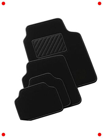 Universal Lüks Siyah Oto Halı Paspas Seti