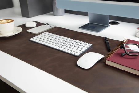 Kişiye Özel Hakiki Full Grain Deri Masa Matı 37X80 Cm El Yapımı Ofis Sümeni Ve Mouse Pad