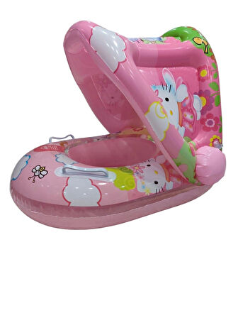 Sekk O Bebek Havuzu PEMBE Yaş 1-4 Yaş için Hello Kity Bebek Yüzme simidi Çıkartmalı Takmalı Deniz Simidi