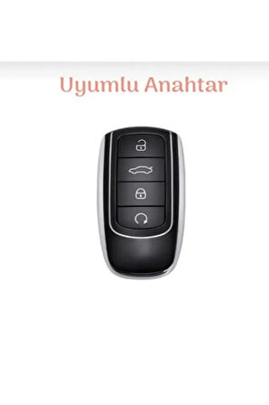 Chery Tiggo 8 Pro Omoda 5 Anahtar Kılıfı Siyah/Krom (Gümüş)  Lütfen 2.Resime Bakınız