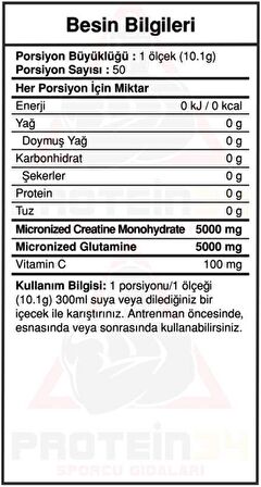 Bigjoy Sports Big2 Glutamine + Creatine  Aromasız 505g 50 Servis