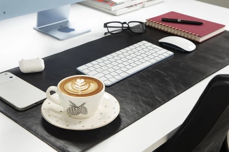 Kişiye Özel Hakiki Full Grain Deri Masa Matı 37X80 Cm El Yapımı Ofis Sümeni Ve Mouse Pad