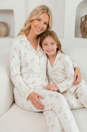 Anne Kız Kombin Penye Boydan Düğmeli Pijama Takımı (Anne- Kız Ayrı Satılmaktadır.)