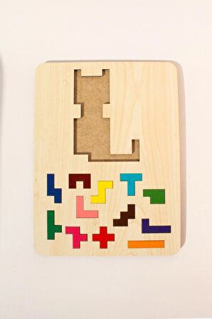 Ahşap Eğitici Puzzle | 3’ü 1 Arada Şekiller, Renkler ve Hayvanlar Yapboz | Montessori 3+ Yaş Oyuncak