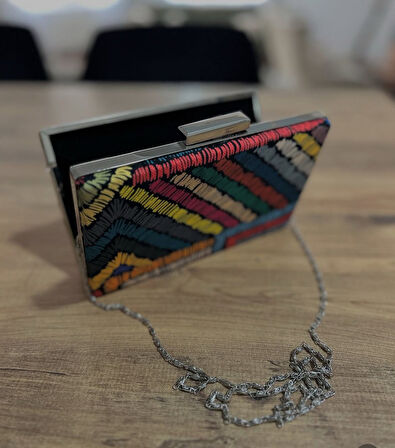 Portföy Çanta, Hasır Çanta, El Yapımı Clutch Çanta, Günlük Çanta, Gri Tasarım Çanta