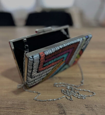 Portföy Çanta, Hasır Çanta, El Yapımı Clutch Çanta, Günlük Çanta, Gri Tasarım Çanta