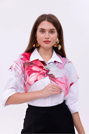 Aşk Çiçeği Model Fular Bandana Şal Estascarf 70x70 Cm