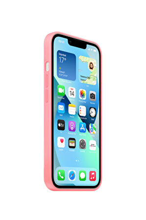 Ask Cover Apple iPhone 13 için MagSafe Özellikli Silikon Kılıf Lansman Logolu Kılıf - Kırmızı