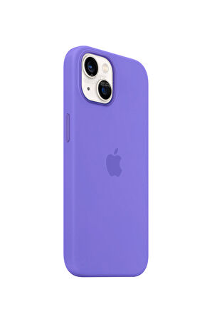 Ask Cover Apple iPhone 13 için MagSafe Özellikli Silikon Kılıf Lansman Logolu Kılıf - Lila