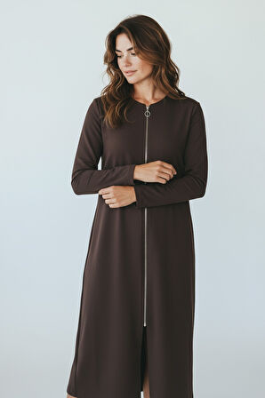 KADIN ÖNÜ FERMUARLI KOLU MANŞETLİ GİZLİ CEPLİ MEVSİMLİK KAP