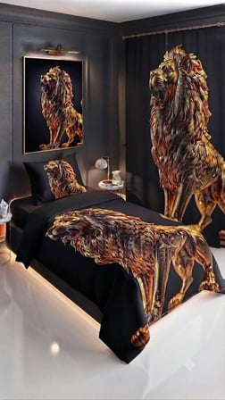 ÖZEL TASARIM TEK KİŞİLİK NEVRESİM TAKIMI PAMUK SATEN 160X240 CM Marka Luxury Premium Organik RANFORCE Kumaş Deluxe aslan kaplan Seri solmaz leke tutmaz uzun ömürlü canlı uhd baskı 