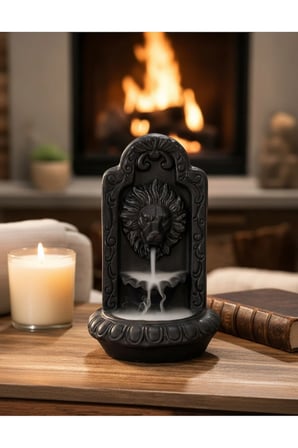 Aslan Dumansı Şelale Efektli Aslan Tütsülük – Gotik Vintage Dekor |Meditasyon Yoga Hediye Aksesuar