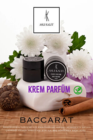 ASLI KALIT Bakım Kremi Body Parfume Baccarat %100 Doğal Yağlardan El Yapımı Care Cream 10ml