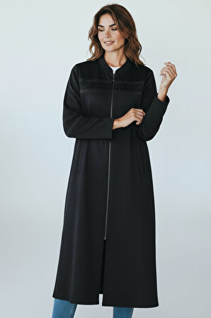 KADIN ÖNÜ FERMUARLI DESENLİ CEPLİ MEVSİMLİK KAP