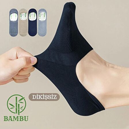 Unisex  Bambu Babet Çorap Dikişsiz Parfümlü Silikonlu Babet Çorap