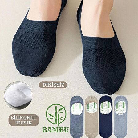 Unisex  Bambu Babet Çorap Dikişsiz Parfümlü Silikonlu Babet Çorap