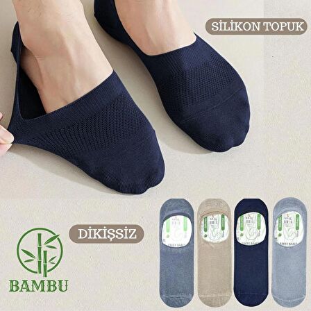 Unisex  Bambu Babet Çorap Dikişsiz Parfümlü Silikonlu Babet Çorap