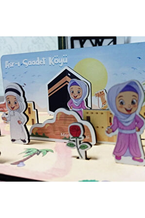 "Asr-ı Saadet Köyü" Islami Eğitici Hikayeleştirmeye Uygun Ahşap Oyuncak