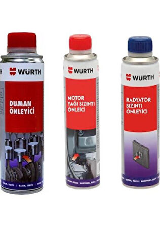 Würth Duman Önleyici + Yağ Sızıntı Önleciyi + Radyatör Sızıntı Önleyici 3lü Set