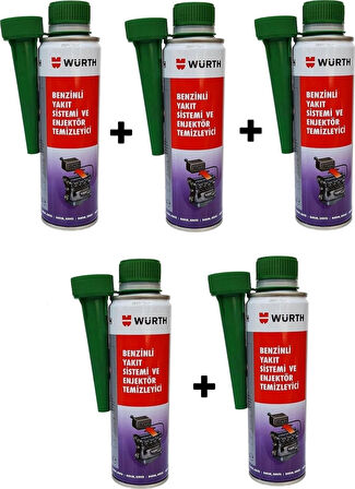 Würth Benzin Enjektör Temizleyici Yeni Nesil Performans Arttırıcı 300 ml 5 Adet