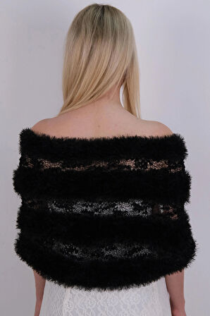 El Örgüsü Gelin Şalı Siyah