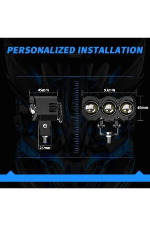 1 ADET Motosiklet Atv Utv Offroad Scooter 3 Led Lazer Sis Farı Delici Beyaz Sarı Çift Renk