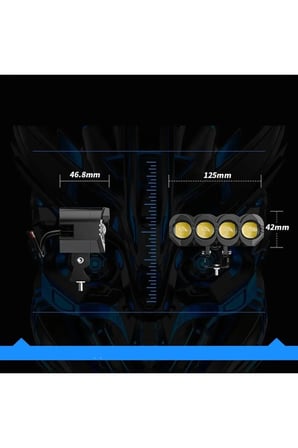 1 ADET Motosiklet 4 Led Lazer Sis Farı Delici Beyaz Sarı Çift Renk Metal Baykuş Led Işık