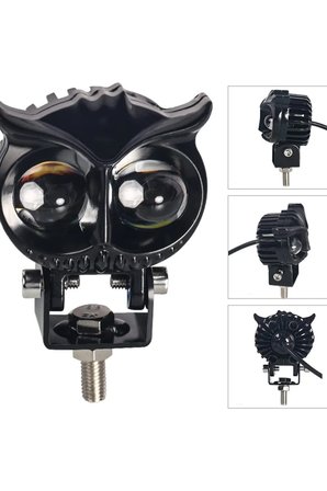 2 Adet Baykuş Sis Farı Sarı-Beyaz Motosiklet Sis Farı Otomobil Atv Utv Off Road Aç Kapat Tuşlu