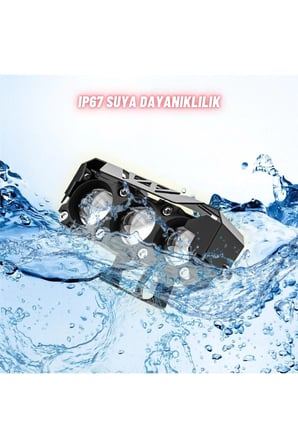 1 Adet Led Spot Işık Ve Sarı Beyaz Projektör Lens 3 Gözlü Dikdörtgen Baykuş Led Off Road Lamba Motosiklet