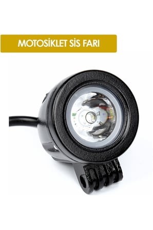 Su Geçirmez Motosiklet Sis Farı Beyaz Güçlü LED Far Odaklamalı Yuvarlak LED (1 Adet)