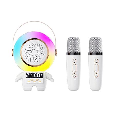 Premium Rgb Taşınabilir Bluetoothlu Astronot Hoparlör&Kareoke Mikrofon