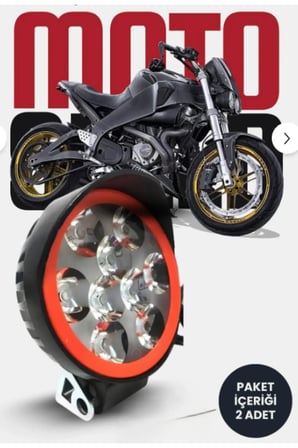2 adet Açma Kapama Anahtarlı 2 Modlu Motosiklet LED Far Takımı – Flash Modu - Beyaz Işık 12V