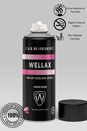 Koku Giderici Klima Bombası Dezenfektan Sprey 150 Ml, Temizleyici Tazeleyici Strong Desire