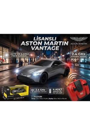 2.4 GHZ 1:18 Uzaktan Kumandalı Araba Lisanlı Full Fonksiyon Pilli Aston Martin Vantage