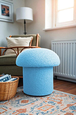 ASTRA Mantar Puf – Renkli Teddy Peluşlu Dekoratif Bench