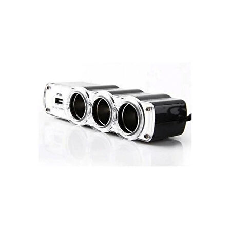 Astraled 3 Port 1 Usb Oto Araç Çakmaklık Çoğaltıcı Soket Çoklayıcı 12v
