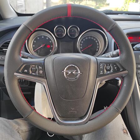 Opel Astra J Kasa Noktalı Nubuk Kırmızı Yüzüklü Kırmızı Dikişli