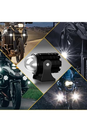 Motosiklet Scooter Mini Sis Farı Set Düğme / Anahtar Hediyeli Beyaz Sarı Mini Kasa 12V Led Işık