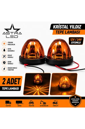 2 Adet Kristal Yıldız LED Lamba 12V / 24V