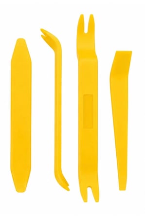 4 Parça Oto Trim Sökme Aparatı – Teyp, Kapı Döşemesi ve Plastik Aksam Sökme Seti Universal Sarı