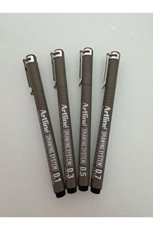 Çizim Kalemi 0.1 - 0.3 - 0.5 - 0.7 MM Siyah (4 adet)