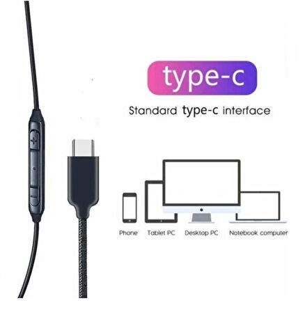 KRAL  Samsung Galaxy Gh59-11843d Ehs64 Stereo Kulaklık  TYPE-C KABLOLU   - SİYAH