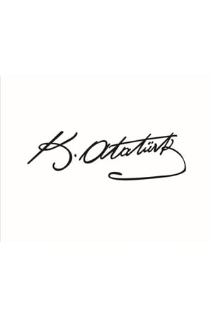 Mustafa Kemal Atatürk imzası oto araba sticker 22x5 cm yüksek yapışkan malzeme