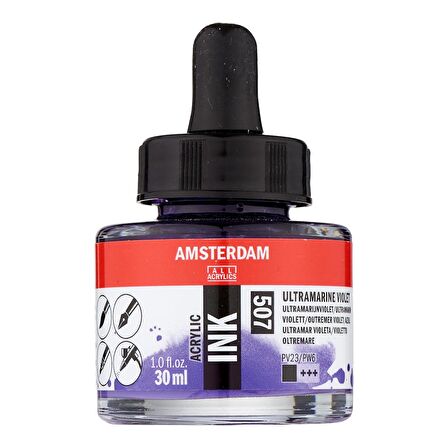 Amsterdam AMSTERDAM AKRİLİK MÜREKKEP : Acrylic Ink : 30ml : Ultramarine Violet 507