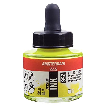 Amsterdam AMSTERDAM AKRİLİK MÜREKKEP : Acrylic Ink : 30ml : Reflex Yellow 256