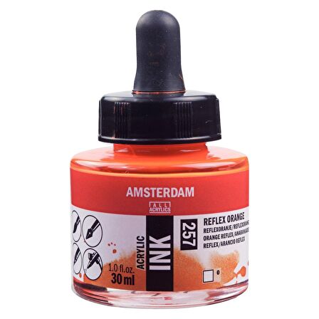 Amsterdam AMSTERDAM AKRİLİK MÜREKKEP : Acrylic Ink : 30ml : Reflex Orange 257