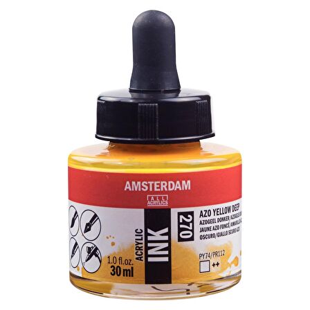Amsterdam AMSTERDAM AKRİLİK MÜREKKEP : Acrylic Ink : 30ml : Azo Yellow Deep 270