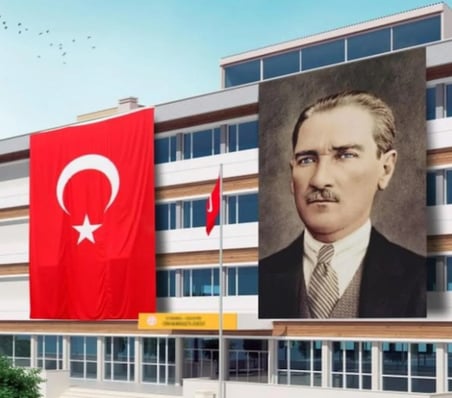 ATATÜRK POSTERİ VE TÜRK BAYRAĞI 2'li SET 300X450CM 1.KALİTE PREMİUM RAŞEL KUMAŞ 2 ADET