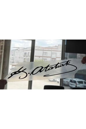 Kemal Atatürk imza sticker oto çıkartma